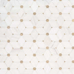 Cecily Creme 11x12 Polished Marble Mesh-Mounted Mosaic Floor and Wall Tile, SMOT-CECILY-POL10MM, 9.5sf, 10 pcs, 54 lbs, FINAL PRICE: $7.99/pc, $79.90/box + Tax