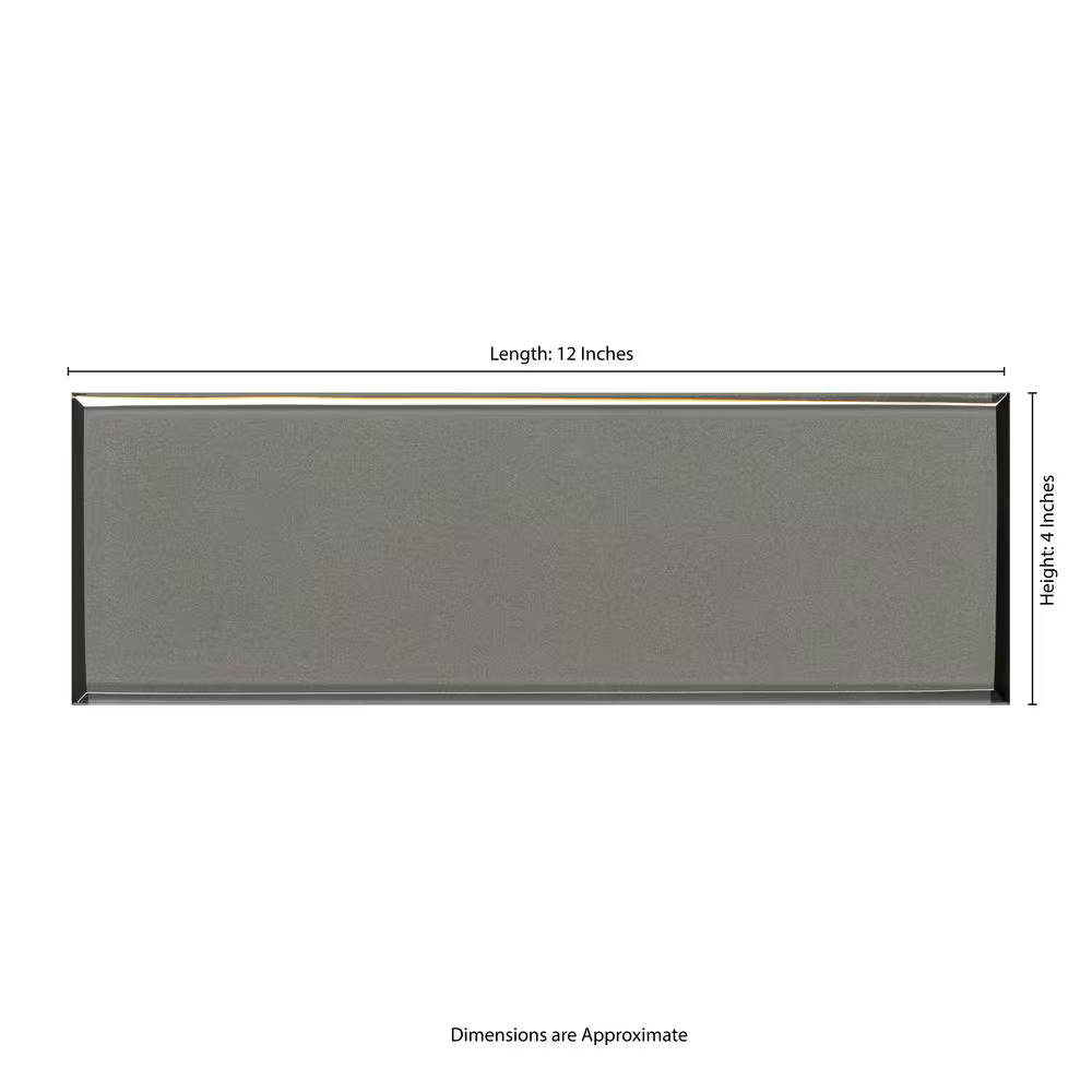 Champagne 4x12 Beveled Glass Subway Wall Tile, SMOT-GL-T-CHBE412, 5sf, 15 pcs, 8mm, 22.1 lbs, FINAL PRICE: $2.99/sf, $14.95/box + Tax