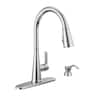 Delta Greydon Single Handle Pull-Down Kitchen Faucet with Soap Dispenser and ShieldSpray Technology in Chrome, 19826Z-SD-DST, MRSP: $336.95, FINAL PRICE: $99.99 + TAX