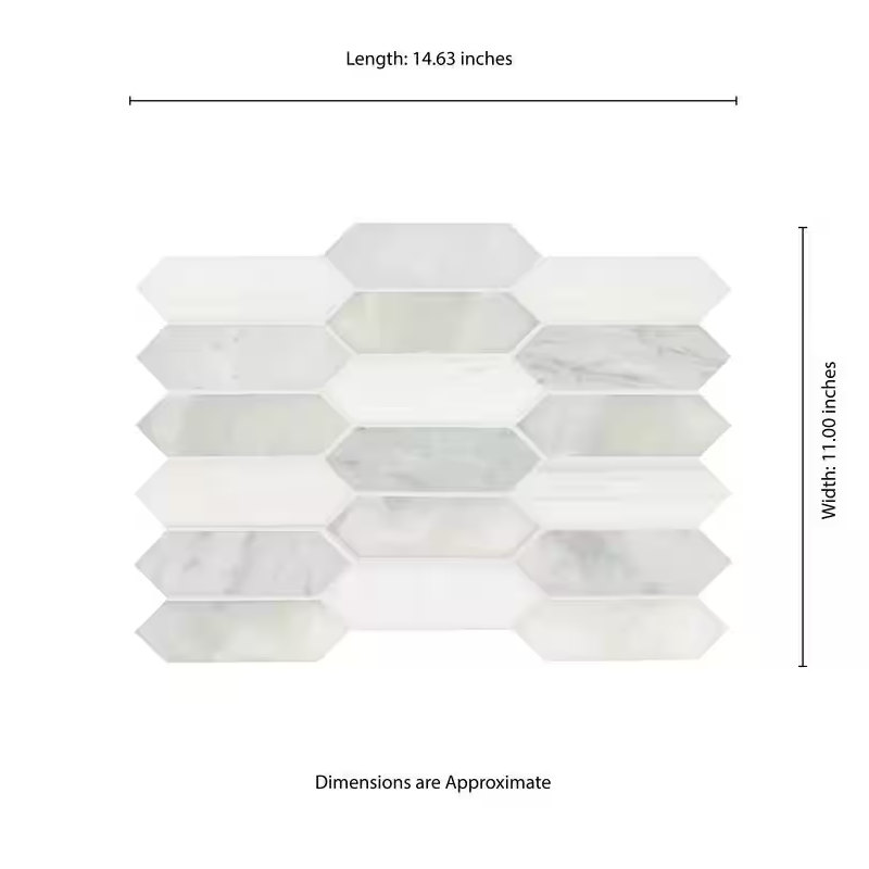 Cienega Springs Picket 10x14 Marble/Glass Mesh-Mounted Mosaic, SMOT-SGLSPK-CIESPR6MM, 14.4sf, 15 pcs, 50 lbs, FINAL PRICE: $11.99/pc, $179.85/box + Tax