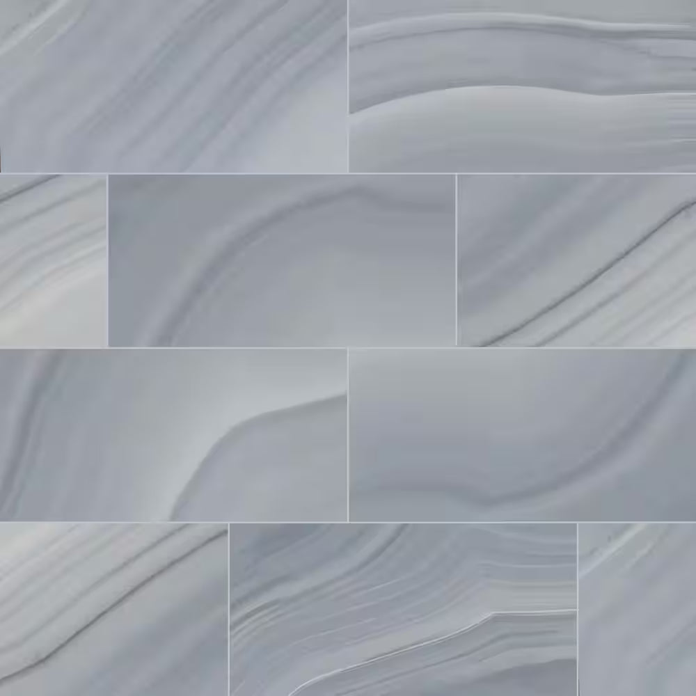 Coastal Blue Glossy 12x24 Mosaic, 16sf, 8pcs, 50lbs, FINAL PRICE: $1.29/sf, $20.64/bx + Tax