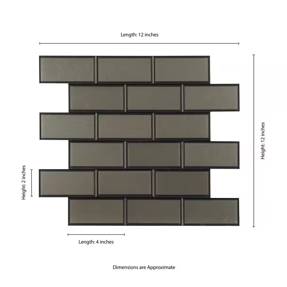 **PER PC** Crisson Bevel Subway 12x12 Mosaic,  Retail: $14.99/pc, 20 sf/bx, 20pcs/bx, 43 lbs/bx, FINAL PRICE: $5.99/sf, $119.80/ Box + TAX