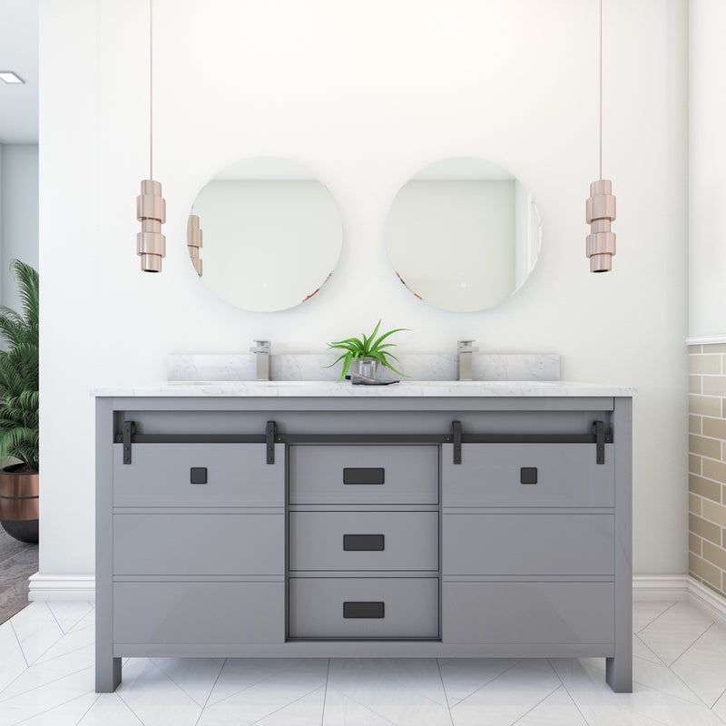 Florence Gray 60-inch Double Sink Bathroom Vanity with Carrara White Marble Top, VV360G-TV160D, FINAL PRICE: $999.99 + TAX