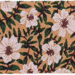 Relaxdays Coir Doormat, Floral Design, 60 x 40 cm, Non-Slip Welcome Mat, Weatherproof, Indoors & Outdoors, Multicoloured, Coco, Plastic