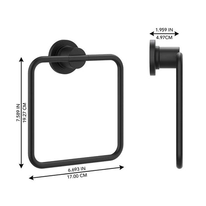 Ellen DeGeneres Tossana Metal Towel Ring in Matte Black, 2014ATR-122, FINAL PRICE: $14.99 + Tax