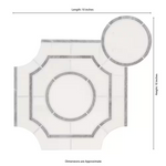 **PALLET SALE - 8 pcs @ $12.50/pc, $99.99 + Tax** Bianco Dolomite Regency 10x10 Polished Marble Mesh-Mounted Mosaic, SMT-BINDL-REGPC, 9.9mm, 10pcs, 5.5 lbs, 6.9sf, Retail: $32.04/pc, FINAL PRICE: $15.99/pc + Tax