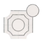 **PALLET SALE - 8 pcs @ $12.50/pc, $99.99 + Tax** Bianco Dolomite Regency 10x10 Polished Marble Mesh-Mounted Mosaic, SMT-BINDL-REGPC, 9.9mm, 10pcs, 5.5 lbs, 6.9sf, Retail: $32.04/pc, FINAL PRICE: $15.99/pc + Tax