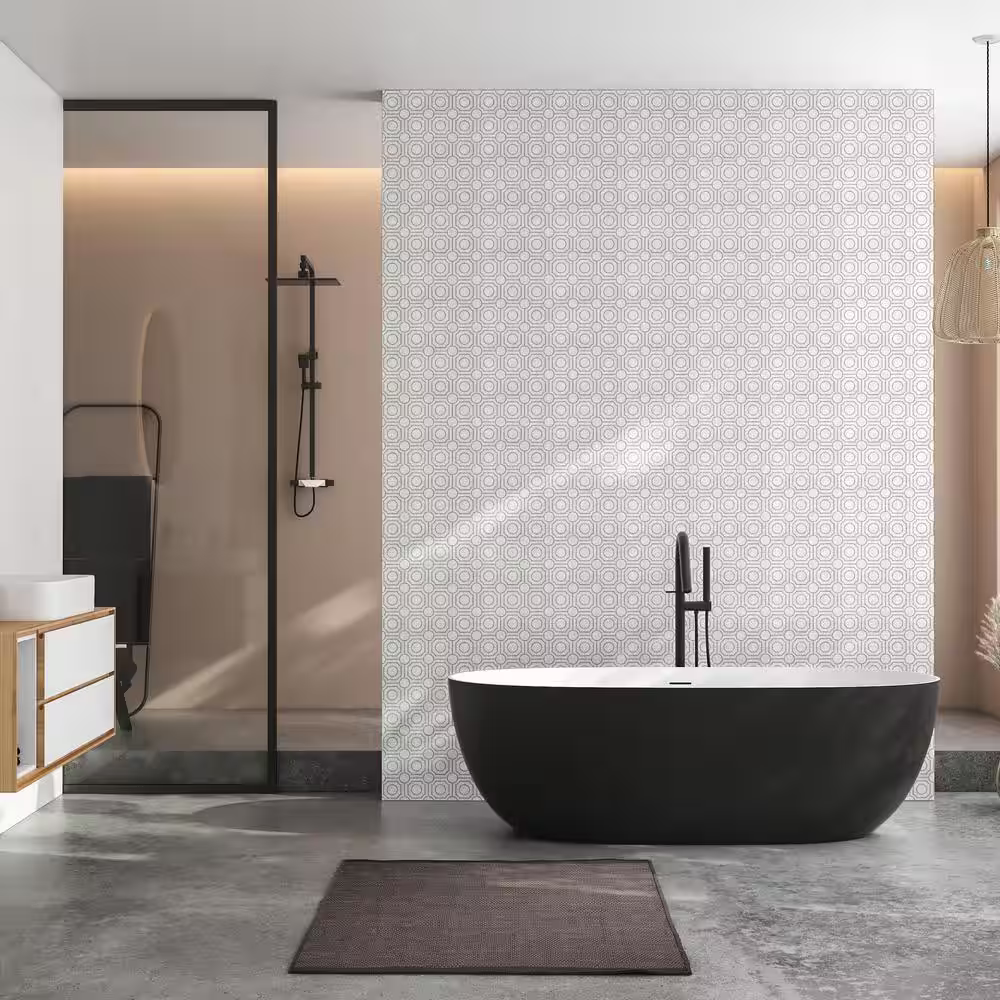 **PALLET SALE - 8 pcs @ $12.50/pc, $99.99 + Tax** Bianco Dolomite Regency 10x10 Polished Marble Mesh-Mounted Mosaic, SMT-BINDL-REGPC, 9.9mm, 10pcs, 5.5 lbs, 6.9sf, Retail: $32.04/pc, FINAL PRICE: $15.99/pc + Tax