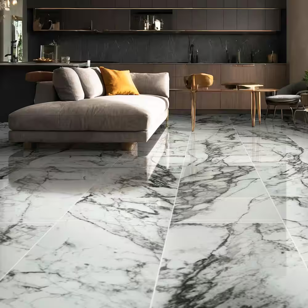 Donatello 16x32 Polished Porcelain Marble Look Floor and Wall Tile, NHDDONA1632P-N, 14.2sf, 4 pcs, 9.14mm, 56 lbs, FINAL PRICE: $1.49/sf, $21.16/box + Tax