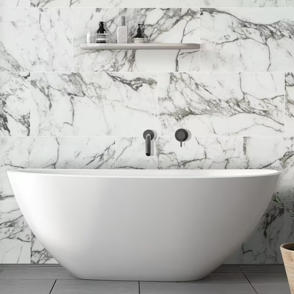 Donatello 16x32 Polished Porcelain Marble Look Floor and Wall Tile, NHDDONA1632P-N, 14.2sf, 4 pcs, 9.14mm, 56 lbs, FINAL PRICE: $1.49/sf, $21.16/box + Tax