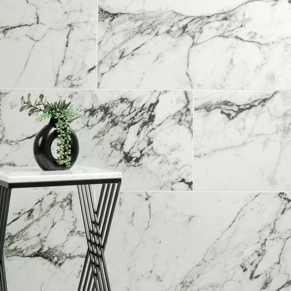 Donatello 16x32 Polished Porcelain Marble Look Floor and Wall Tile, NHDDONA1632P-N, 14.2sf, 4 pcs, 9.14mm, 56 lbs, FINAL PRICE: $1.49/sf, $21.16/box + Tax
