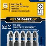 IRWIN 5-Piece 1/4-in x 1-in Phillips Impact Driver Bit