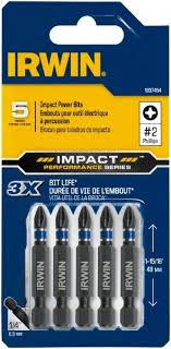 IRWIN 5-Piece 1/4-in x 1-in Phillips Impact Driver Bit
