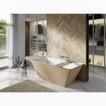 Acquabella Apex Center Drain 66x33 Freestanding Bathtub in Snow White and Brown, APB6633MBNW, Retail: $10,000.00, FINAL PRICE: $1,499.99 + TAX