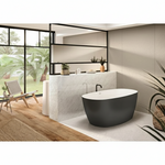 Acquabella Carezza Center Drain 63x31 Freestanding Bathtub in Snow White with Dark Grey, CZB6331MDW, Retail: $10,000.00, FINAL PRICE: $1,499.99 + TAX