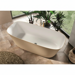 Acquabella Cristallo Center Drain 67x29 Freestanding Bathtub in Snow White and Brown, CB6729MBNW, Retail: $10,000.00, FINAL PRICE: $1,499.99 + TAX
