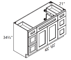 VSD48-6D - WHITE SHAKER Solid Soft Close RTA Cabinet CLEARANCE PRICE: $75 + Tax (does not include Assembly) CLEARANCE // NO RETURNS OR EXCHANGES
