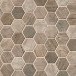 Driftwood 2-in Hexagon 12x12  Mosaic, 14.7sf, 15 pcs, 45 lbs, FINAL PRICE: $7.99/pc, $119.85/box + Tax