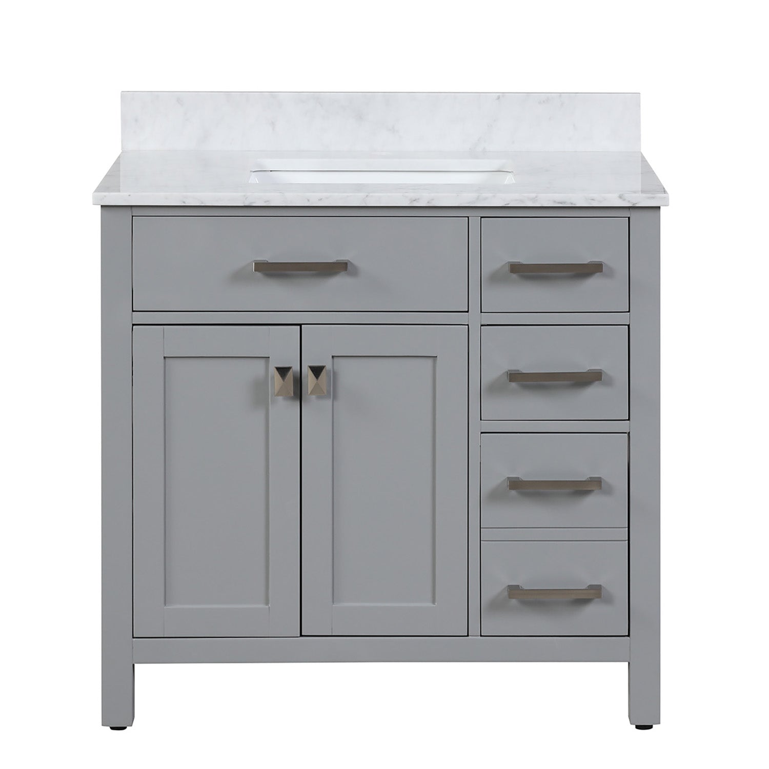 Roma 36-inch Vanity in Gray with Custom Quartz Top, VV136G-CQTSQ, Retail: $1,399.95, CLEARANCE PRICE: $599.99 + TAX