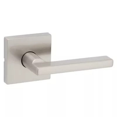 Kwikset Halifax Passage Hall/Closet UL Lever with Square Rose in Satin Nickel , 97200-911