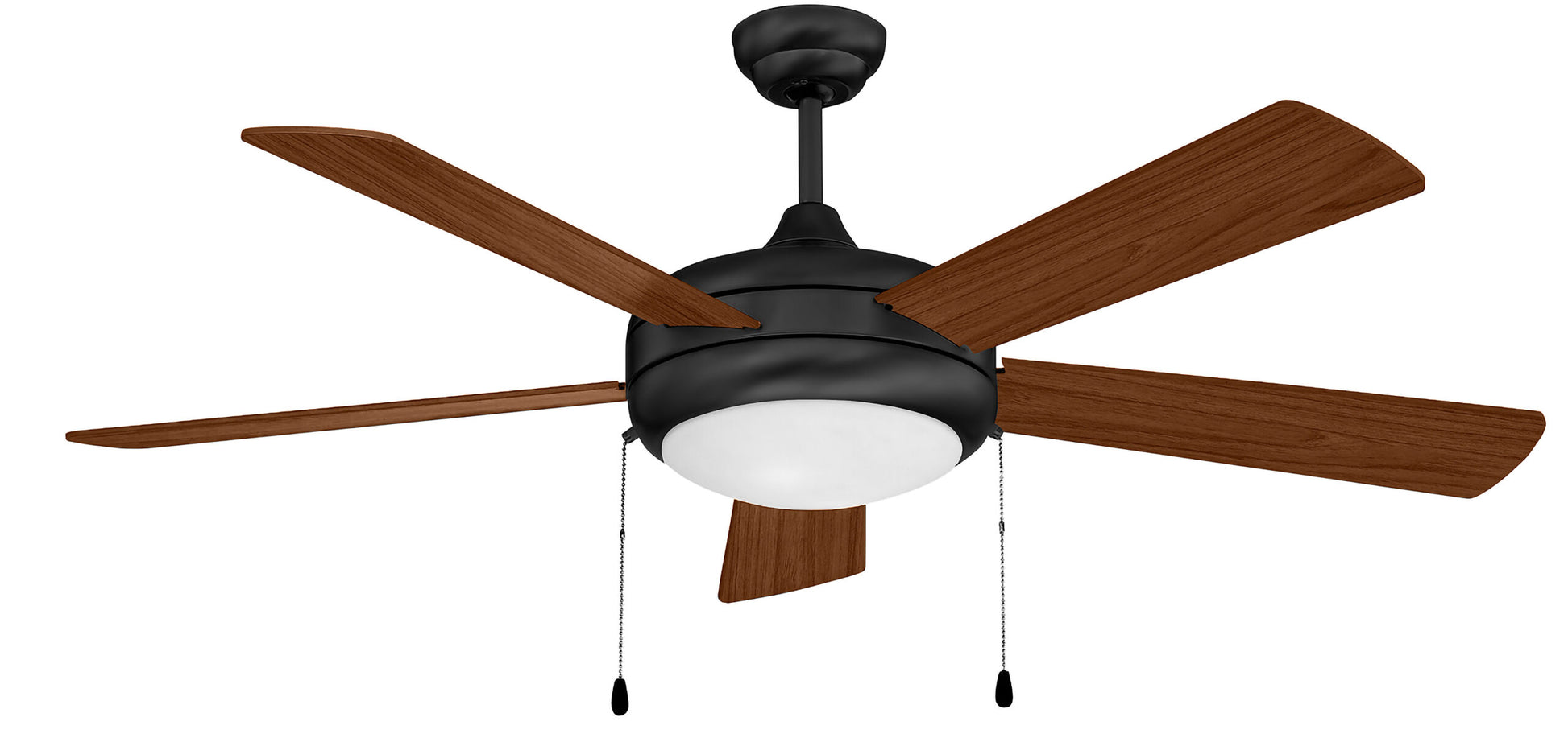 Wagonway Breezium 52-in Matte Black with Black Forest/Rosewood Blades Ceiling Fan With Light 5-Blade