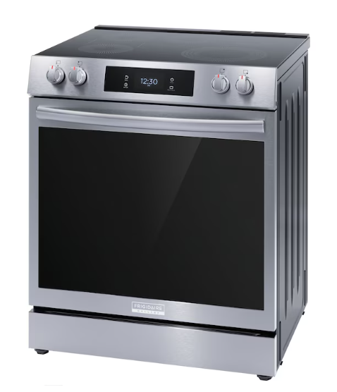 Frigidaire Gallery 30-in Glass Top 5 burners 6.2-cu ft Air Fry Convection Oven Slide-In Electric Range ( Fingerprint Resistant Stainless Steel )
