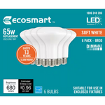 EcoSmart 65-Watt Equivalent BR30 Dimmable Energy Star LED Flood Light Bulb Soft White (6-Pack), 1006248286 *HD2509, Retail: $22.48, FINAL PRICE: $11.99 + TAX