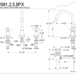 KINGSTON BRASS ES2981PX Hardisc Faucet With Pullout Spray, Max 1.2 GPM at 60psi
