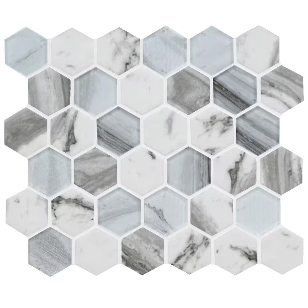 Esperanza 2-in Hexagon 12x12 Mosaic,14.55sf, 15 pcs, 45 lbs, FINAL PRICE: $6.99/pc, $102.26/box + Tax