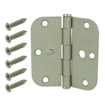 Everbilt 3-1/2 In. X 5/8 In. Radius Satin Nickel Security Door Hinge Value Pack (3-Pack)