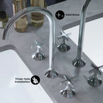 Swiss Madison Daxton Cross Handle Widespread Faucet in Polished Chrome, SM-BF101C, MSRP: $271.85, FINAL  PRICE: $89.99 + TAX