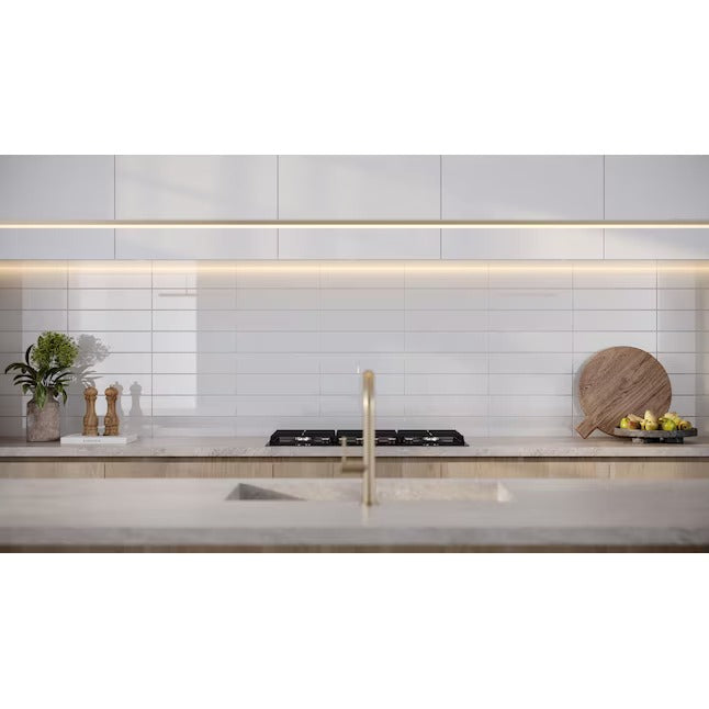 ***PER BOX** Daltile Vitruvian White Glossy 4x16 VV104161P Glazed Ceramic Wall Tile, 34pcs, 14.64sf - Retail:$3.29/sf - SPECIAL: $1.98/sf Loc: MT1-B