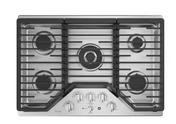 GE Profile 30-in 5 burners Stainless steel Gas Cooktop