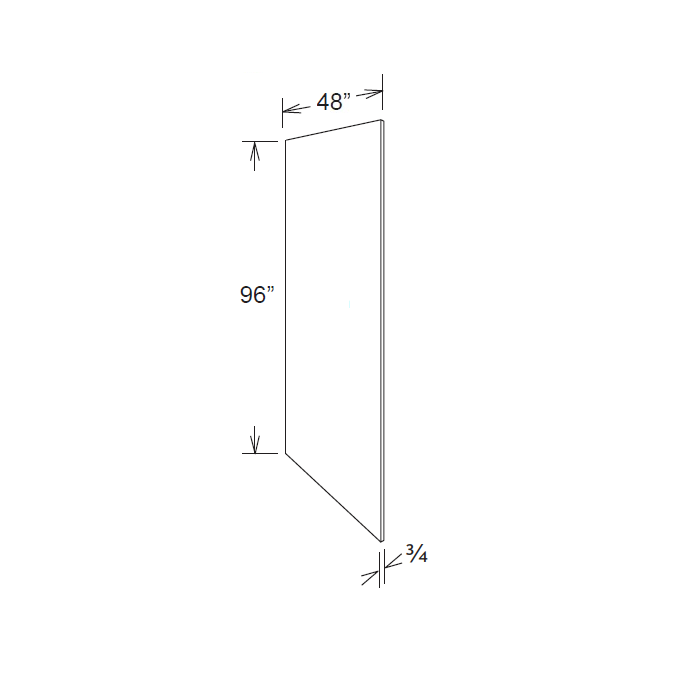 PNL 4896-3/4 - WHITE SHAKER Solid Soft Close RTA Cabinet (Flat Pack)  FINAL PRICE