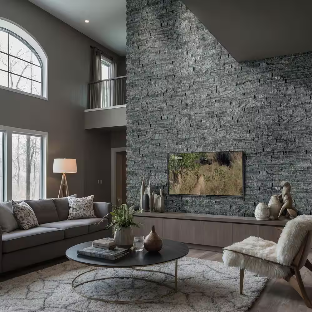 Glacial Black Splitface Marble 6x24 Ledger Panel, LPNLMGLABLK624, 12mm -18mm, 6pcs, 42.84 lbs, 6sf, FINAL PRICE: $2.50/pc, $2.50/sf, $15.00/bx + Tax