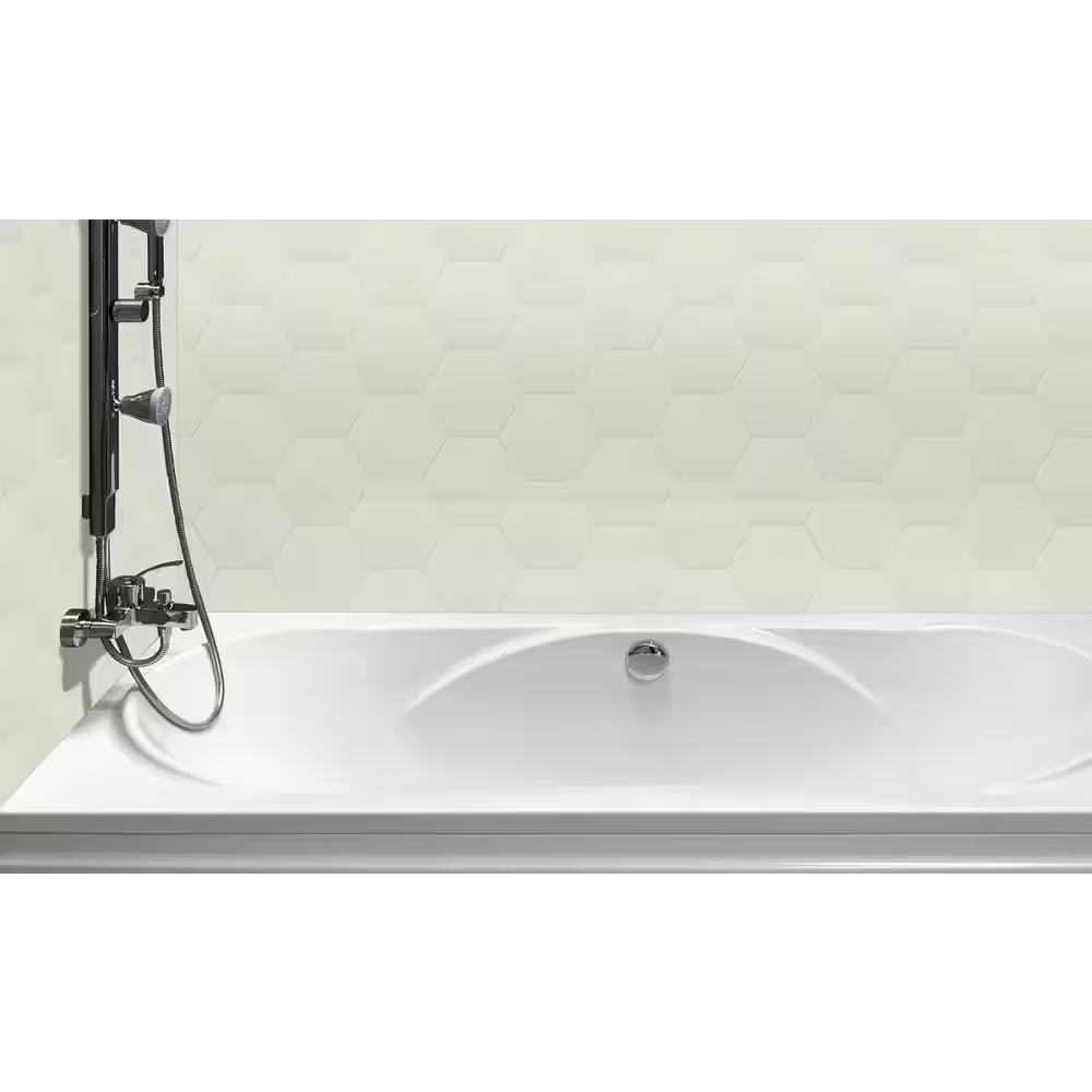 Glassel Bianco Hexagon 9x10.5 Matte Subway Porcelain Floor and Wall Tile, NHDGLABIA9X10HX, 6.35mm, 14pcs, 35 lbs, 6.89sf, Retail: $2.99sf // $20.59 bx, FINAL PRICE: $1.99/sf, $13.71/bx + Tax