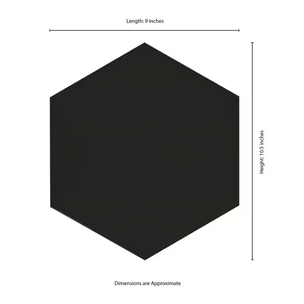 HD Glassel Nero Hexagon 9x10.5 Matte Porcelain Subway Tile, NHDGLNE9X10.5HX, 6.35mm, 14pcs, 35.80 lbs, 6.89sf, Retail: $2.99sf // $20.59 bx, FINAL PRICE: $1.99/pc, $13.71/bx + Tax