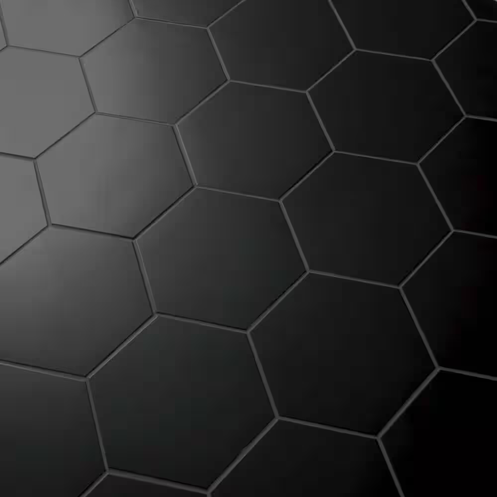 HD Glassel Nero Hexagon 9x10.5 Matte Porcelain Subway Tile, NHDGLNE9X10.5HX, 6.35mm, 14pcs, 35.80 lbs, 6.89sf, Retail: $2.99sf // $20.59 bx, FINAL PRICE: $1.99/pc, $13.71/bx + Tax