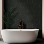 HD Glassel Nero Hexagon 9x10.5 Matte Porcelain Subway Tile, NHDGLNE9X10.5HX, 6.35mm, 14pcs, 35.80 lbs, 6.89sf, Retail: $2.99sf // $20.59 bx, FINAL PRICE: $1.99/pc, $13.71/bx + Tax