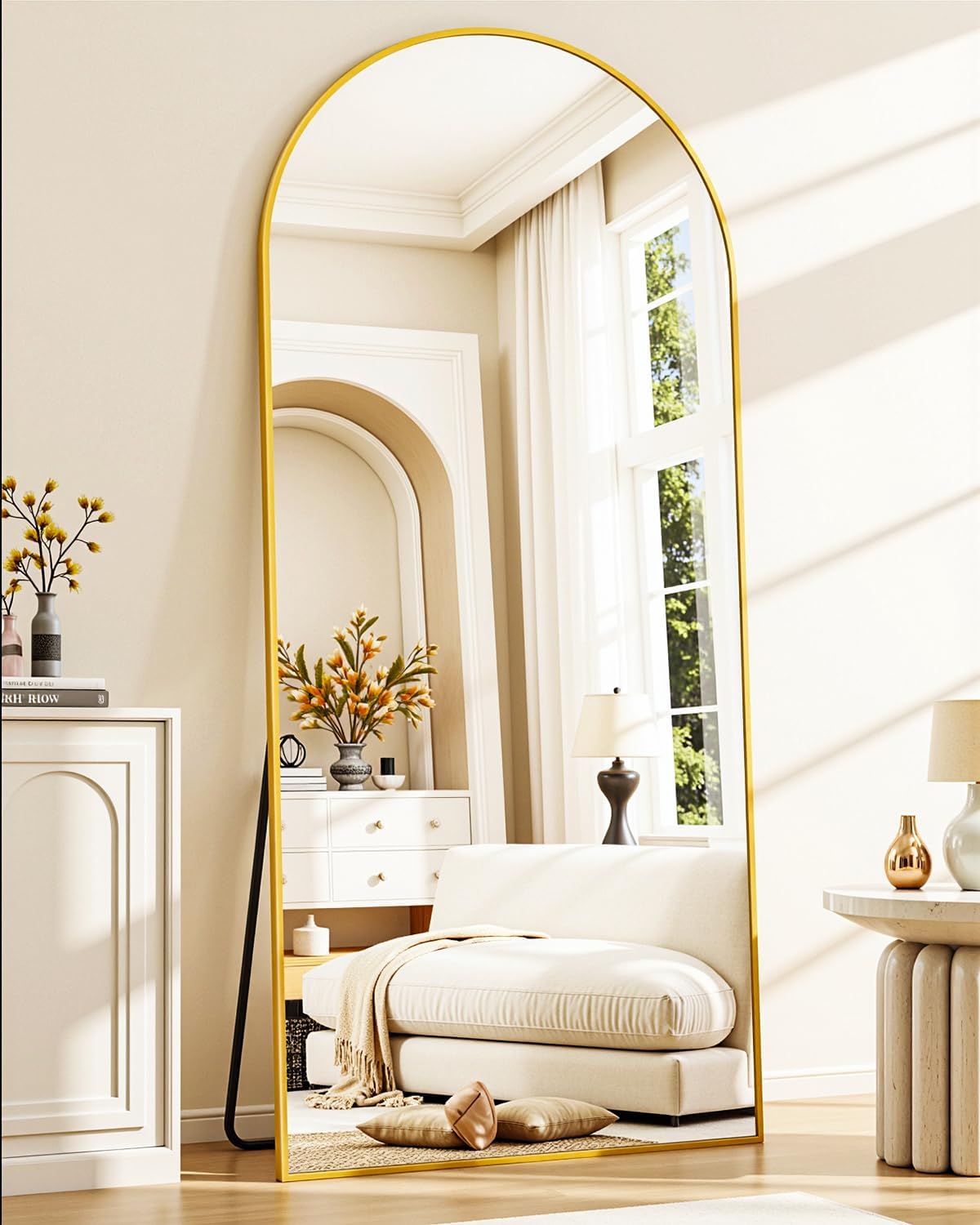 32 x 70 Standing Mirror with Gold Frame, [FB253], FINAL PRICE: $129.99 + Tax [FBM-247]