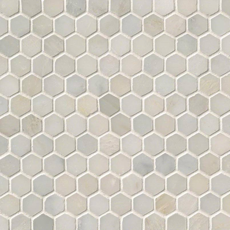Greecian White 1-inch Hexagon 12x12 Mosaic, GRE-1HEXP, 10sf, 10 pcs, 45 lbs, FINAL PRICE: $6.99/pc, $69.99/box + Tax