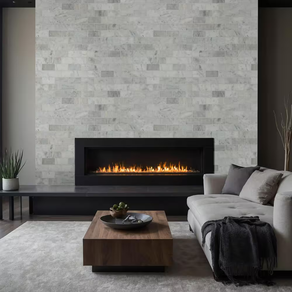 Greecian White 3x6 Polished White Marble Subway Floor and Wall Tile, THDW1-T-GRE-3x6, 1sf, 8 pcs, 10mm, 6 lbs, FINAL PRICE: $3.99/sf, $3.99/box + Tax