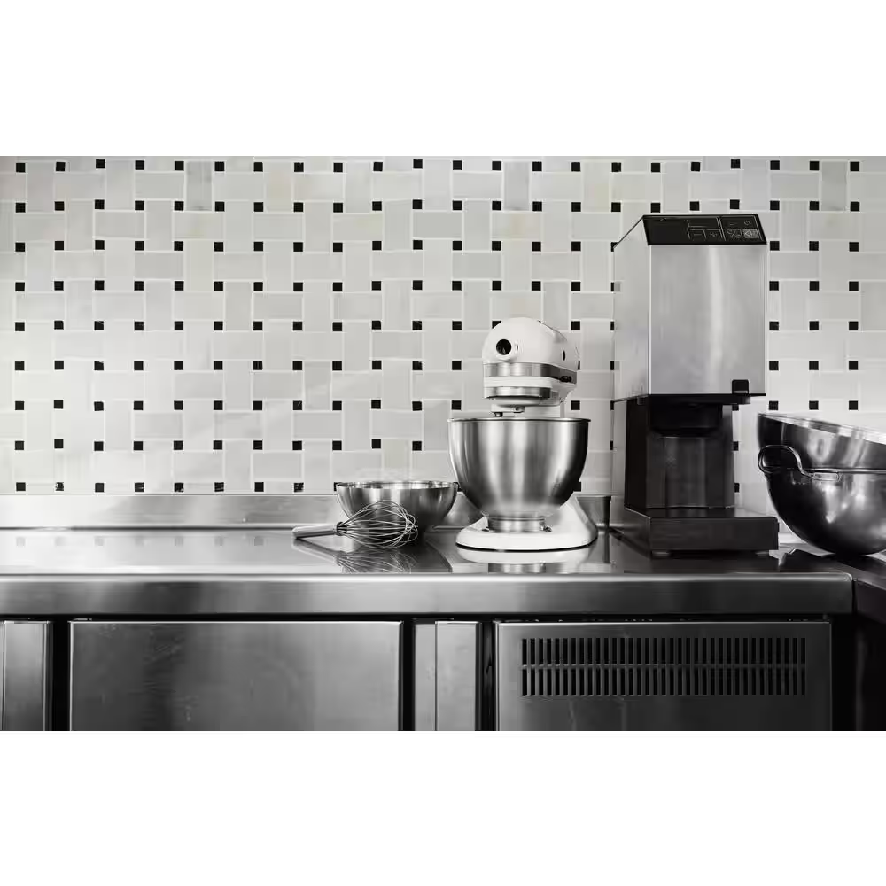 Greecian White Basketweave 12x12 Polished Marble Mosaic, SMOT-GRE-BWP, 10sf, 10 pcs, 30 lbs, FINAL PRICE: $7.99/pc, $79.9/box + Tax