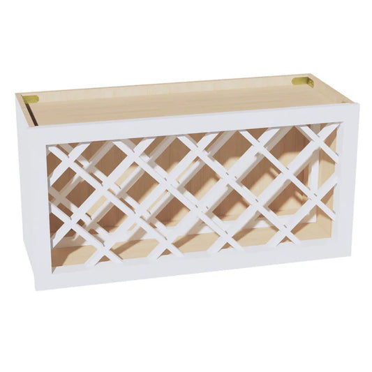 WR3018 Wine Rack - WHITE SHAKER Solid Soft Close RTA Cabinet (Flat Pack) CLEARANCE PRICE: $75 + Tax (does not include Assembly CLEARANCE // NO RETURNS OR EXCHANGES
