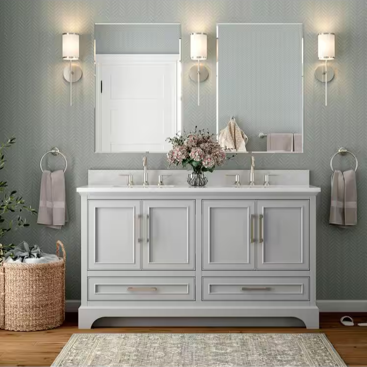 Home Decorators Lareda 60-in White Undermount Double Sink Vanity with Engineered Carrara Marble Top, 3206VA-60-201-925-UM, FINAL PRICE: $639.99 + Tax