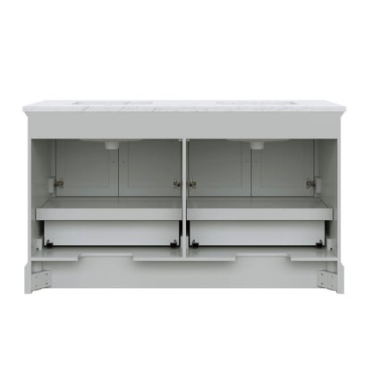Home Decorators Lareda 60-in White Undermount Double Sink Vanity with Engineered Carrara Marble Top, 3206VA-60-201-925-UM, FINAL PRICE: $639.99 + Tax