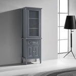 Virtu USA Walton 24-in Linen Side Cabinet in Cashmere Gray, MDC-5324-SIDECAB-CG