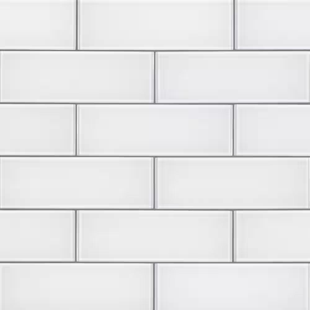 ** PALLET SALE: 11.4 sf (3 bxs) ** Glacier Blue Glass  3x9  Subway Tile, GL-T-IC39, 8mm, 20pcs, 15 lbs, 3.8sf, Retail: $9.99sf // $30.36 bx, FINAL PRICE: $0.99, $3.76/bx + Tax