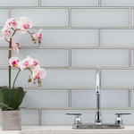 Ice Beveled Glass 4x12 Subway Wall Tile, GL-T-ICEBE412, 8mm, 15pcs, 22.09 lbs, 4.95sf, Retail: $21.97/sf, $109.85, FINAL PRICE: $2.97/sf, $14.85/bx + Tax