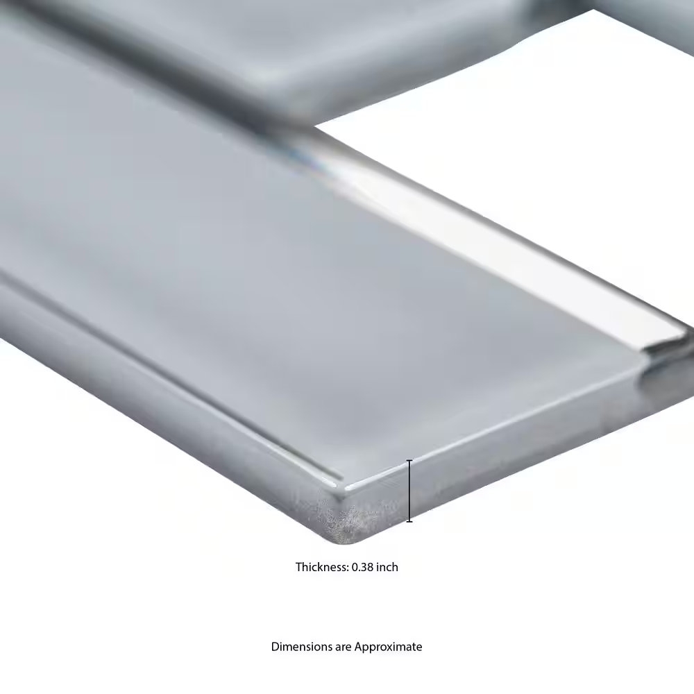 Ice Bevel Subway 12x12 Glossy Glass Mesh-Mounted Mosaic, SMOT-GLSST-ICEBE8MM, 9.6sf, 10 pcs, 35 lbs, FINAL PRICE: $5.99/pc, $59.90/box + Tax